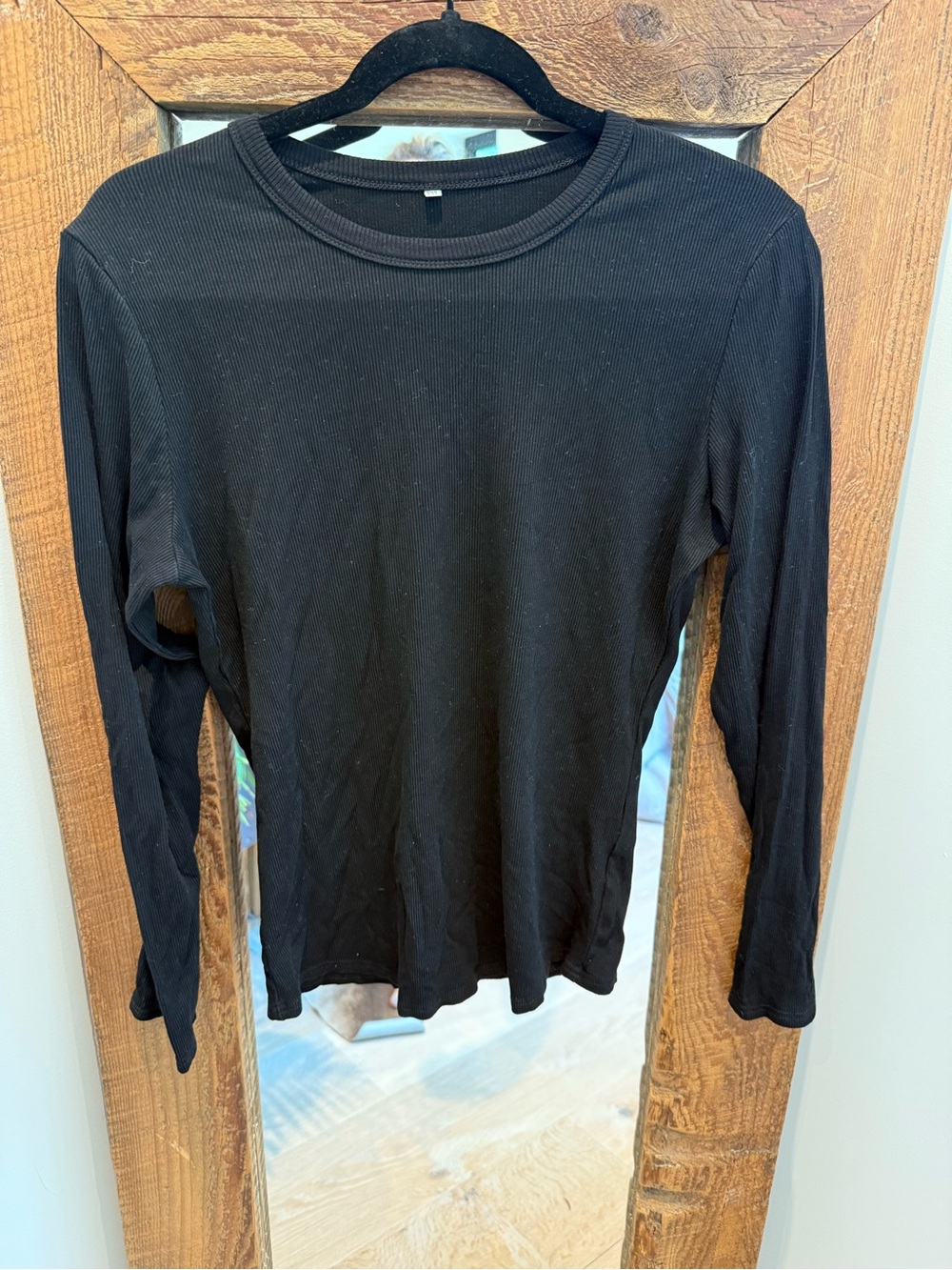Classic Black Long Sleeve Ribbed Top